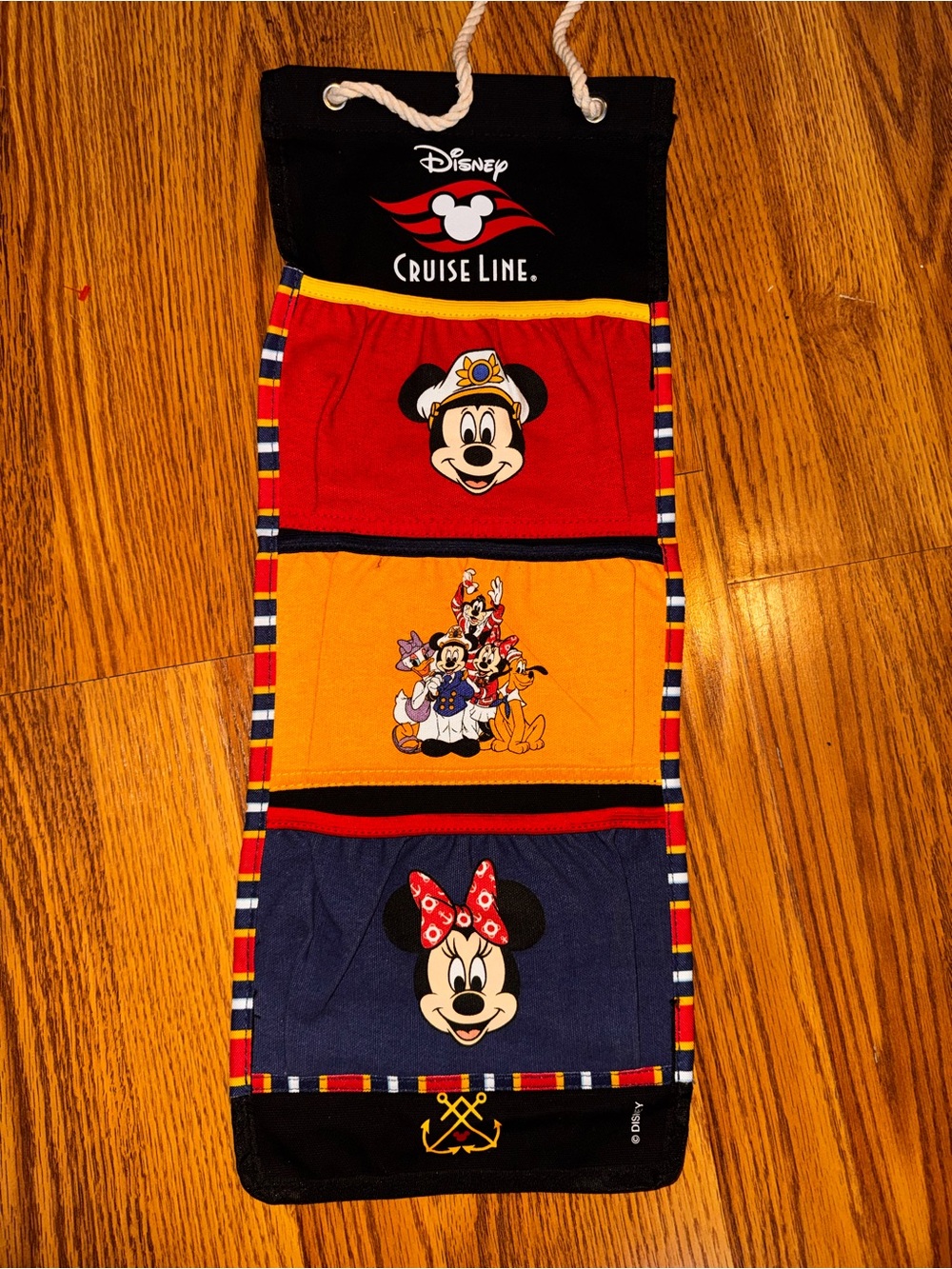Disney Cruise Line Hanging Organizer Pockets - Red, Yellow, Blue, Black